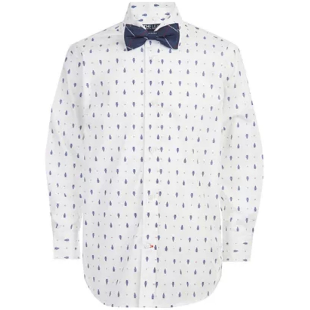 SALE! TOMMY HILFIGER BOYS 2 PIECE DRESS SHIRT & BOW SET. - Picture 5 of 6